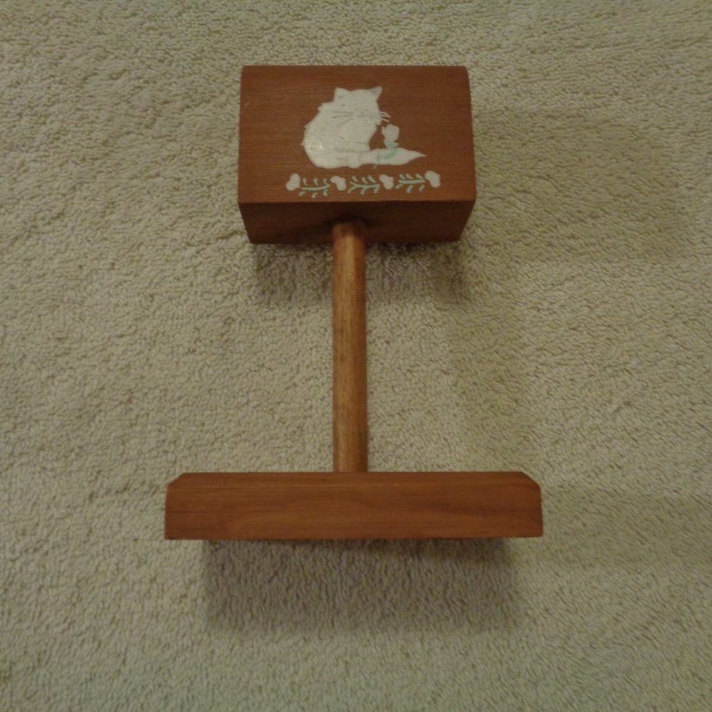 VINTAGE 70S 80S HAND MADE WOODEN STAMPS MAILBOX SM